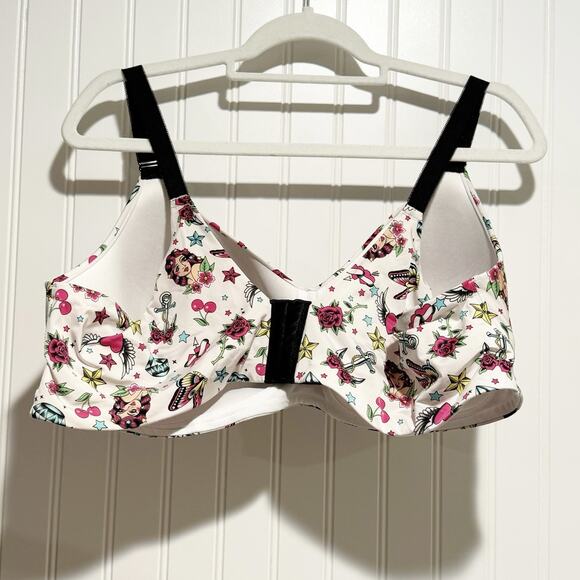 Torrid Dream Wire Free Bra Tattoo Print Size 44D - Picture 6 of 6